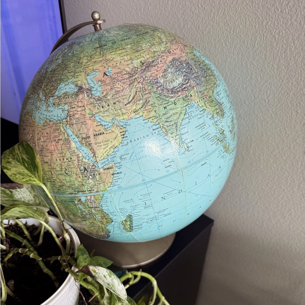 Elegant Blue and Green Globe by REPLOGLE TRUE-TO-LIFE
